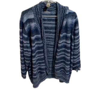(254) Cardigan,  shades of blue